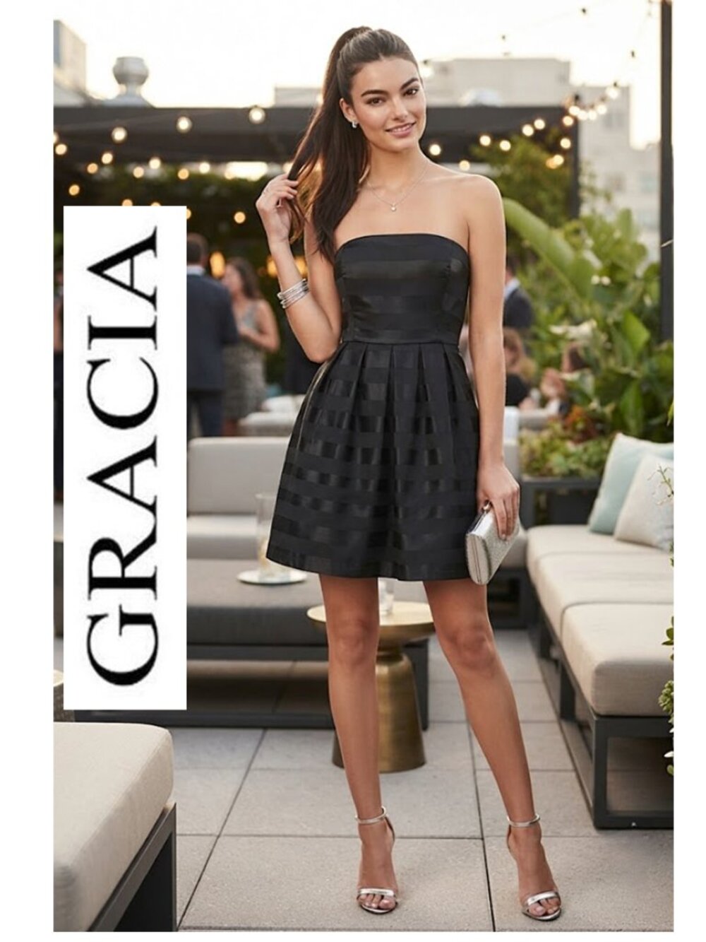LBD!! GRACIA- black strapless cocktail dress